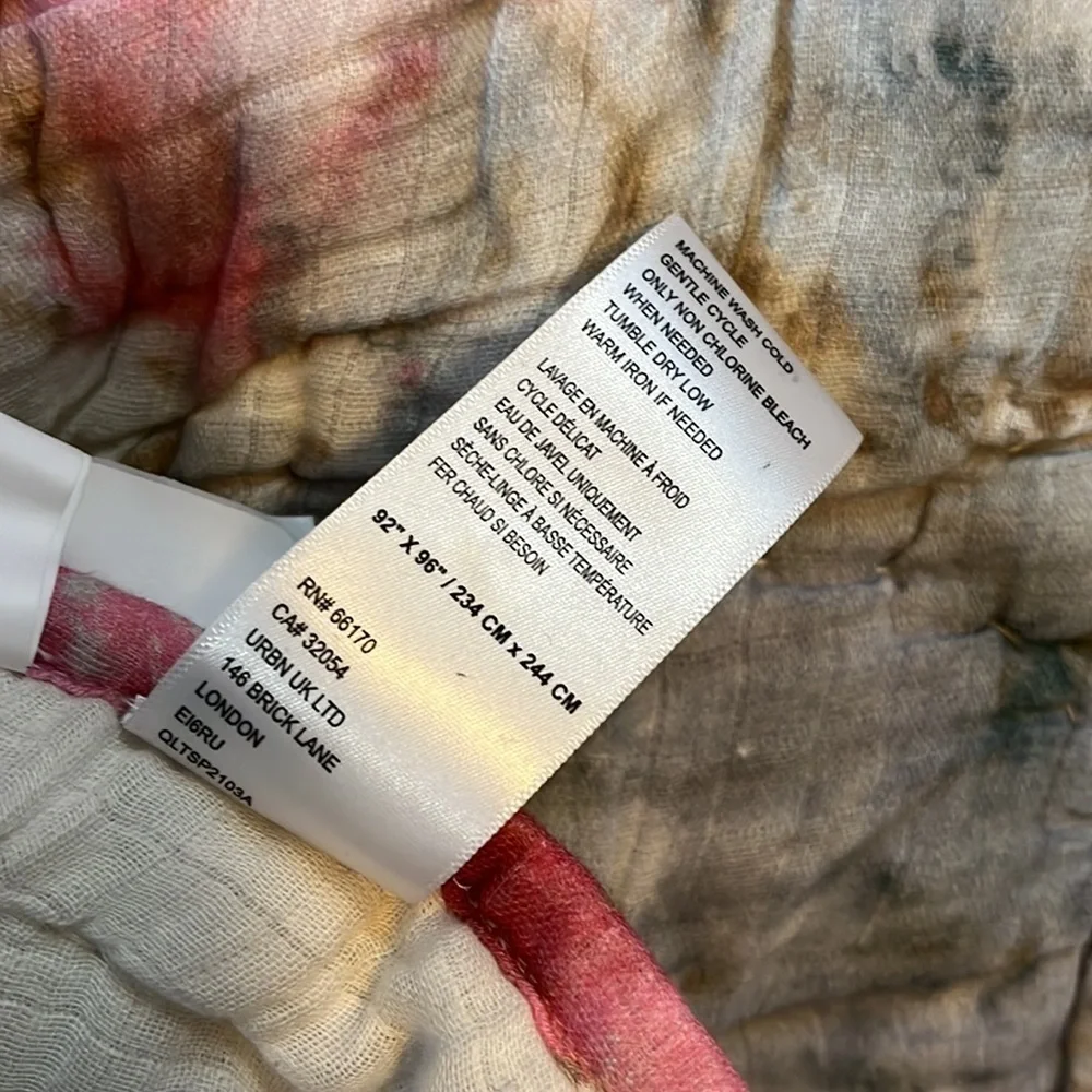 Anthropologie Clarabelle Gauze Quilt Queen NEW Plus 1 Standard Sham NWT